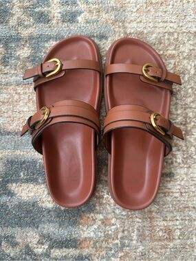 Zara Brown Buckle Sandals